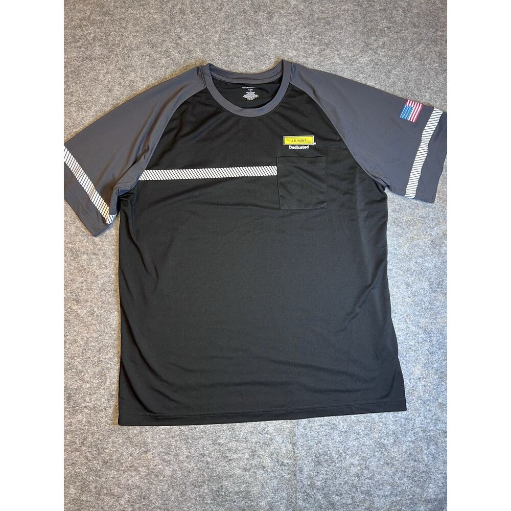 J.B. Hunt Dedicated Black T-Shirt Reflective Stripe Men’s Size XL
